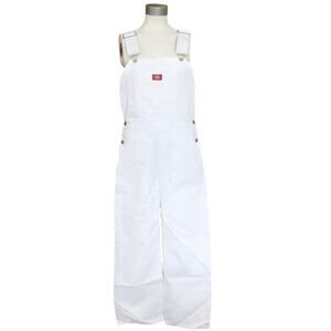 DICKIES Traditional Fit white classic denim Painters Bib Overalls Sz 36 x 32 NEW